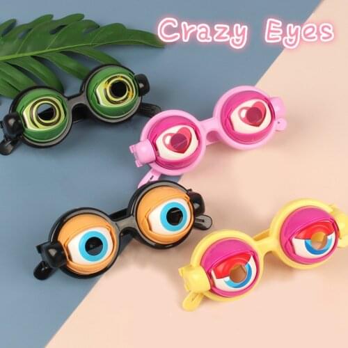 Crazy Eyes Toy Supplies Funny Prank Glasses Toys Horror Eyeball Dropping Glasses Kids Party For Gift Gag Toys boyfriend gift