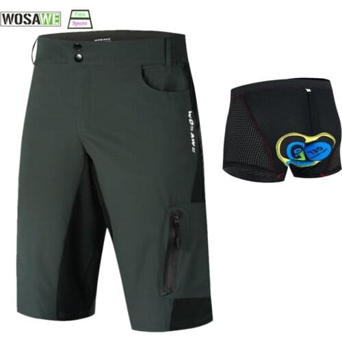 WOSAWE Cycling Shorts Summer Cool Dry Shockproof Pro Cycling Shorts Ciclismo Shorts Padded Underpants Men