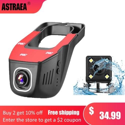 Astraea Original V24 Dual Lens Car dvr Front Rear Side Waterproof Dash Camera Night vesion FHD 1080P WIFI Function DashCamera