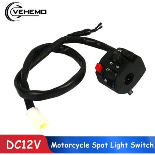 Vehemo Motorcycle Spot Light Switch Handlebar Switch Replacement Parts Lights Switch for ATV Motorcycle Accessories Fog Light