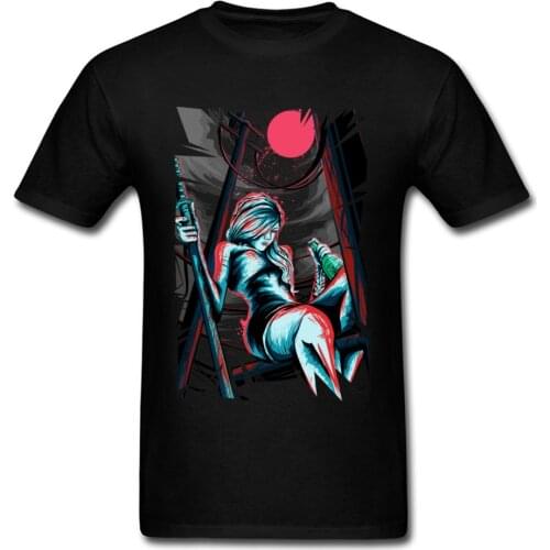 High Quality Night Watcher Men Black T-shirt Short Sleeve Cotton Tee Shirt Custom Anime Red Moon Cool Street Wear