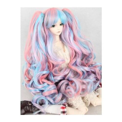 [wamami] Fbe-023# Colorful Wavy Wig Curly Hair For 1/4 MSD DOD BJD Dollfie 7-8"