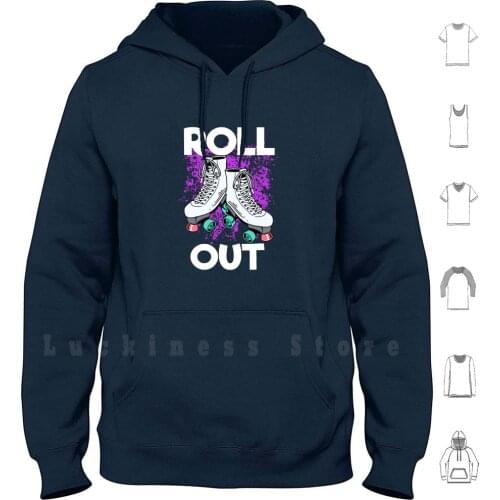 Womens Roller Skater Gift Print Roll Out Derby Product Hoodie Long Sleeve Roller Skate Roller Skating Roller Derby