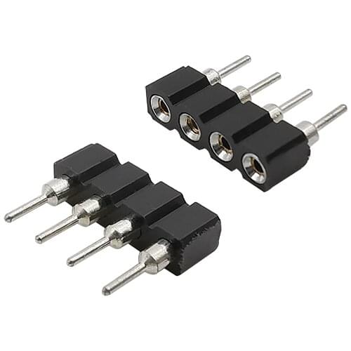 20Pcs/Lot 4pin LED RGB Connector 4P Needle Female Jack led rgb 5050 Connector DIY Small Part for LED RGB 5050 Strip Adapter