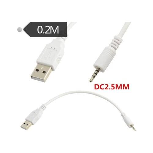 20cm 2.5mm Male Jack Plug to USB 2.0 Male Data Extender Audio Cable for MP3 Car