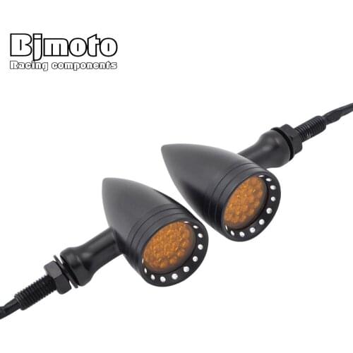 BJMOTO 2PCS Scooter Motorcycle Turn Signal Lamp Indicators Stop Light For Harley Motorbike Rear Signals Led Flashing Lights