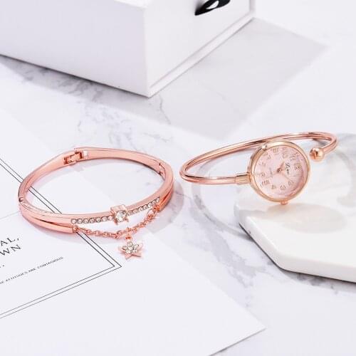 New Korean Fashion Simple Ladies Watch Personality Temperament Star Bracelet Set Watches For Women Relojes Digital