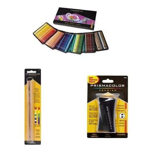 Prismacolor Premier Colored Pencils, Soft Core, 150 Pack (3598T) with Premier Pencil Sharpener (1786520) PC1077 colorless pencil