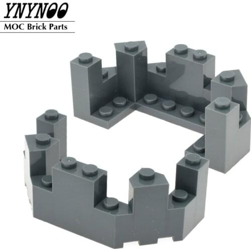 4Pcs/lot Panels Series Parts Castle Turret Top 4x8x2 1/3 MOC Building Block House Parts DIY Bricks Toys Compatible with 6066