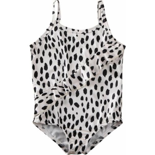 Toddlers Baby Girl Leopard Print One-piece Swimwear Swimsuit Bathing Suit