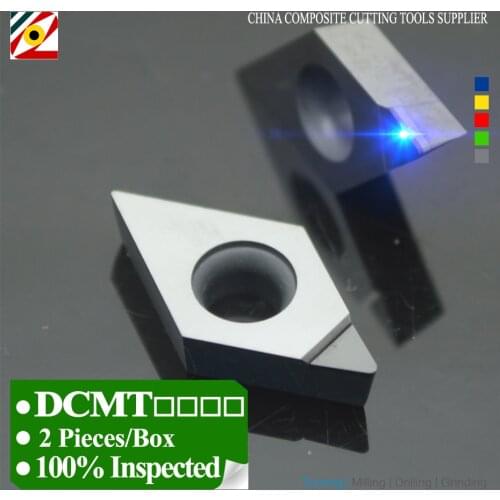 EDGEV 2 PCS PCD Insert DCMT070202 DCMT070204 DCMT11T302 DCMT11T304 DCMT11T308 DCMT Diamond Inserts Lathe Cutter CNC Tools