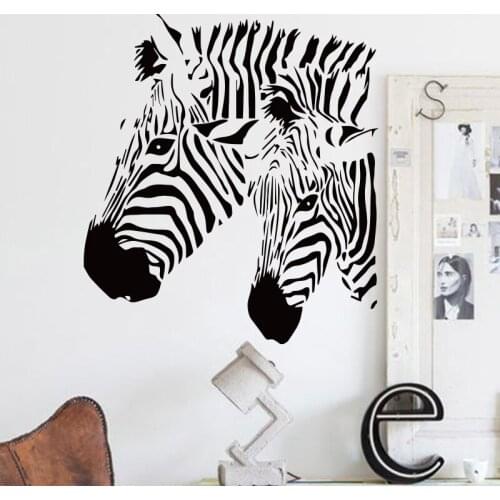 Art design cheap home decor vinyl beautiful zebra wall sticker waterproof PVC house decor animal horse decals for living room
