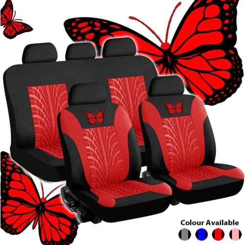 SALE Style Universal Car Seat Cover Set Butterfly-Pattern Car Seat Cover Full Set Auto Seat Cover Styling Interior Accessories