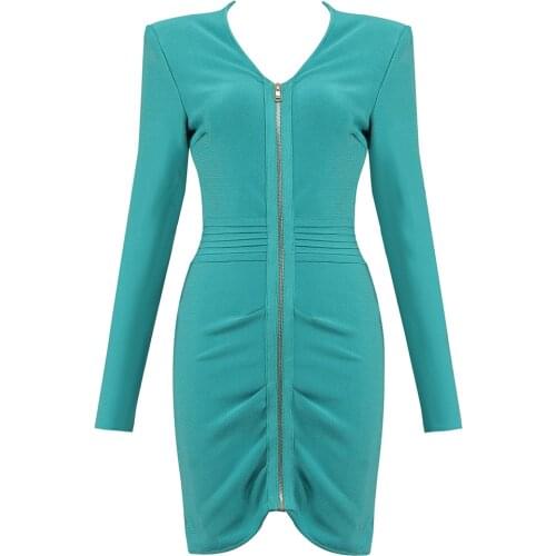 Nice New Bandage Dress Women Sexy Black Long Sleeve Autumn Winter Dresses Party Elegant Club Celebrity Bodycon Dresses
