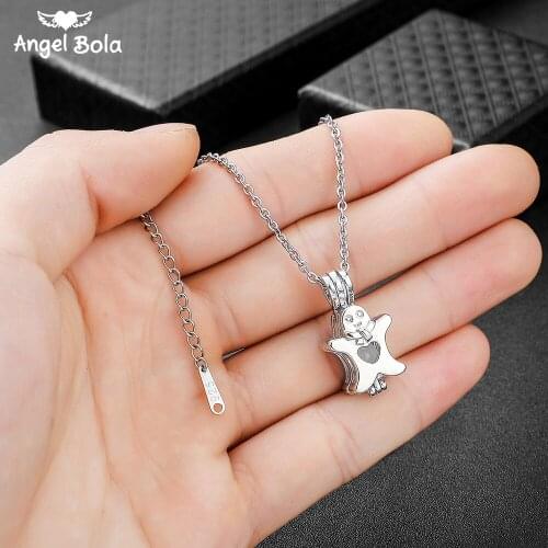 Cat Pendant Hollow Luminous Stone Necklace Mothers Day Gifts Moon Glowing Necklace Gem Charm Stainless Steel Jewelry Women