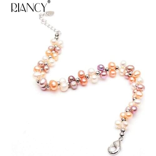 Fashion Multicolor Natural freshwater Double layer Pearl Bracelet for women wedding gift