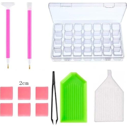 New DIY Craft Accessories Set 5D Diamond Painting Tools Kit Crystal Rhinestones Pick Up Storage Box for DIY Art Craft
