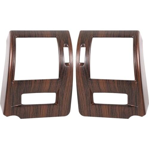 Car ABS Pine Wood Grain Side Air Conditioning Vent Frame Trim Dashboard Air Vent Trim for Toyota Prado 2018-2020