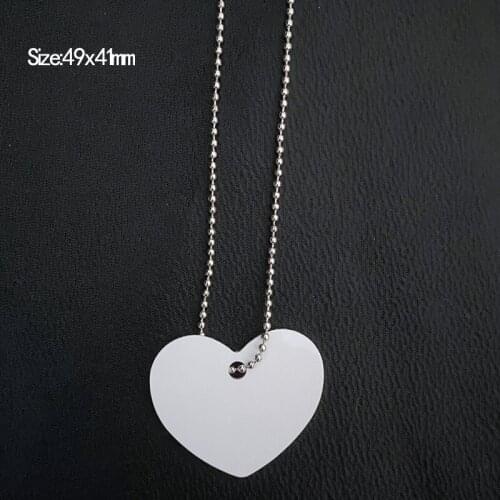 60cm Stainless Steel Balll Chains Necklace For Pets Dog Cat DIY Sublimation Blank Both-White Printing Id Collar Necklace Pendant