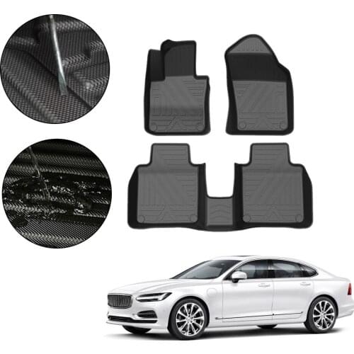 Fully Surrounded Foot Pad For Volvo S90 2017 2018 2019 2020 2021 Car Waterproof Non-Slip Rubber Floor Mat TPE Car Accessories