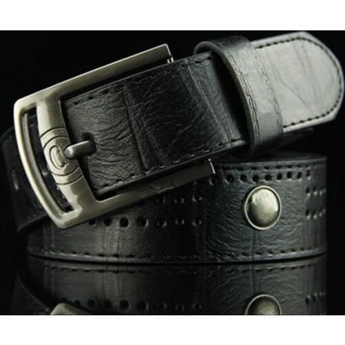 Mens Denim Casual Belt Hollow Rivet Punk Style Wide Belt for New Fashion Strap Male High Quality Jeans PU Leather Belt