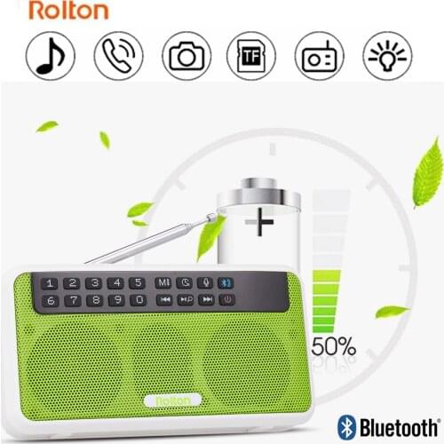 Rolton E500 Portable FM Radio Bluetooth Wireless HiFi Stereo MP3 Speaker AM NOAA Weather Radio Receiver Support TF card, USB