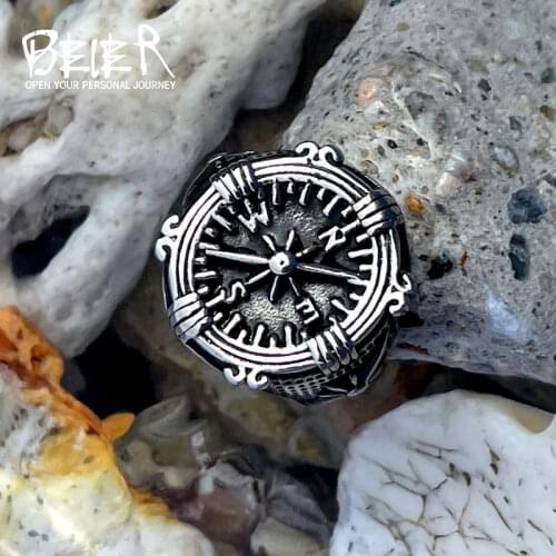 Runic Compass Compass Runic Men Ring Club Fashion Jewelry Viking Male Gift