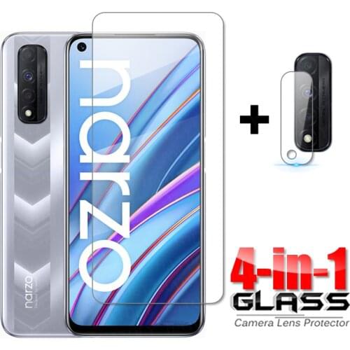 Glass on Realme Narzo 30 Tempered Glass For Oppo Realme Narzo 30 HD Clear Ultra-thin Screen Protector Realme Narzo 30 Lens Glass