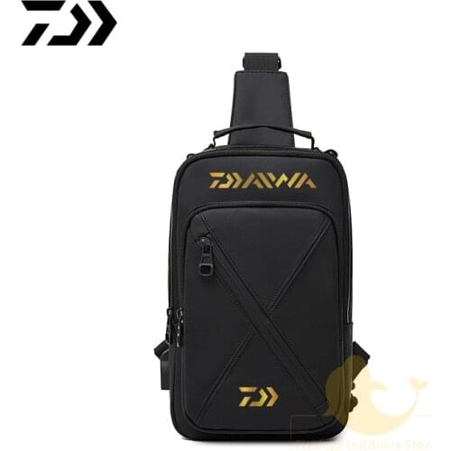 Daiwa Outdoor Sport Mens Messengers Bag Walking USB Charging Shoulder Bag Waterproof Multi-function Travel Fishing Chest Bags