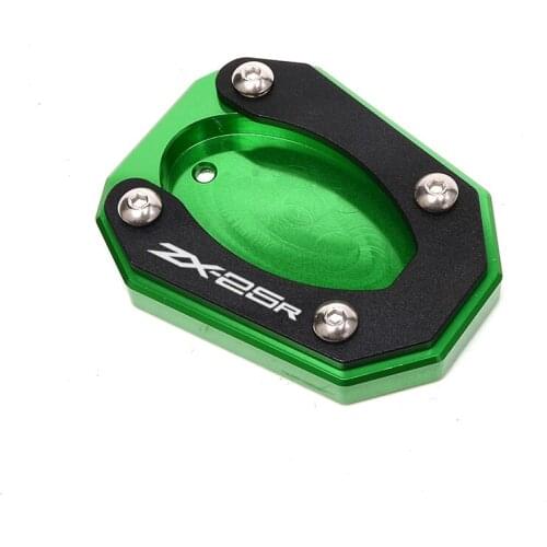 Motorcycle CNC Kickstand Foot Side Stand Extension Pad Support Plate For Kawasaki NINJA ZX 25R ZX25R 2020-2021