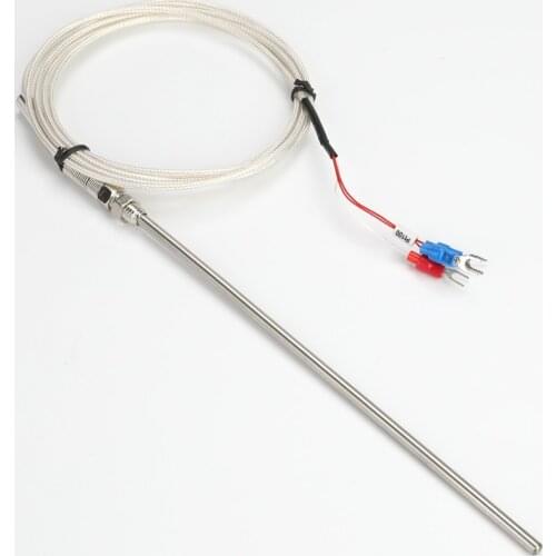 High precision thermocouple probe stainless steel thread M8 PT100 temperature sensor 1M-5M for industry temperature Controller