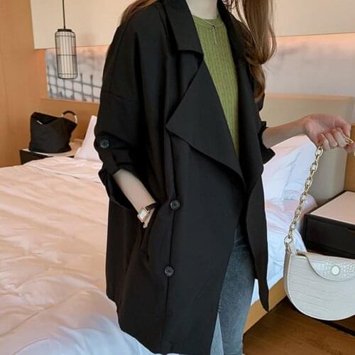 2021fashion Women Windbreaker Spring Autumn Ciassic Trench Coat Casual Thin Female Overcoat Long Slim Outwear Gabardina Mujer