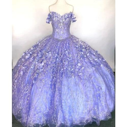 Elegant robe de bal Quinceanera Dresses 2021 Appliqued Off the Shoulder Sweet 16 Dress Pageant Gowns vestidos de 15 años