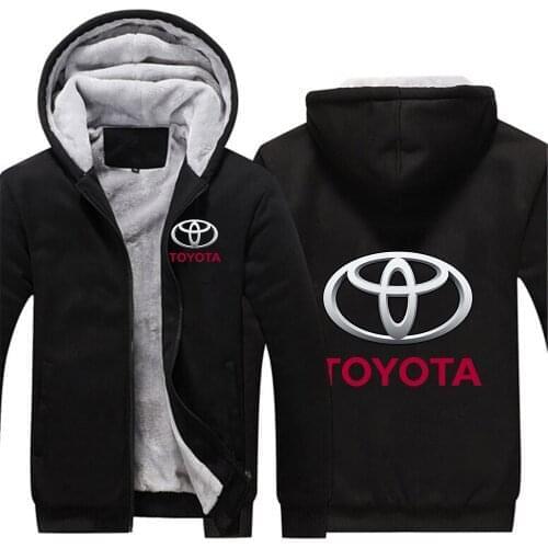 Winter Toyota Car Classic Logo Thicken Fleece Jackets Male Hoodies Zipper Sweatshirts Harajuku Mens College Sports Casual Coats