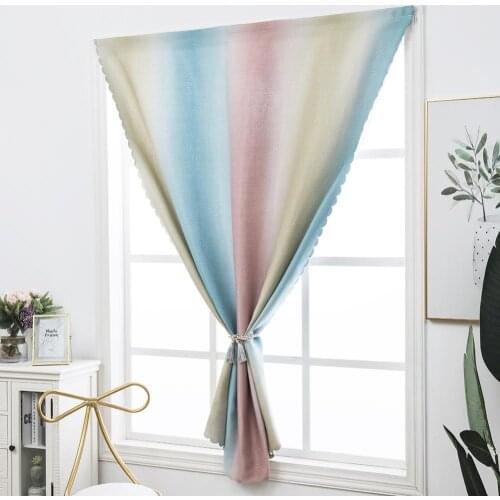 1Pc Gradient Sunlight Blackout Window Curtain Magical Tape Drape Bedroom Decor