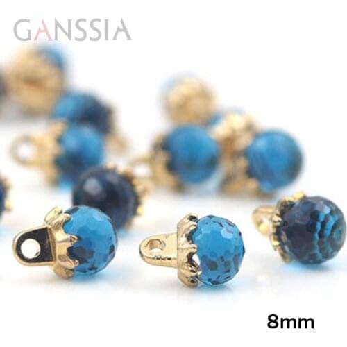10pcs/lot Size:8mm Dark Blue Imitation Crystal Buttons DIY Scrapbooking Garment Embellishment Button (SS-98-9)