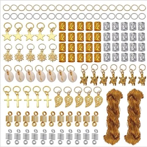 200PCS aluminum hair coil dreadlocks Beads Cuffs braiding clips Spring Twisted Braid hair rings for braids accessories
