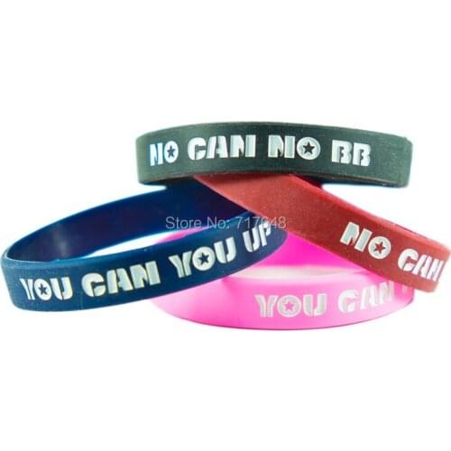 200pcs You Can You Up, No Can No BB wristband silicone bracelets free shipping by FEDEX
