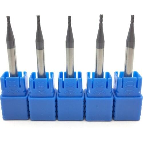 5PC 4 Flutes Tungsten Carbide End Mill Set HRC45 Straight Shank CNC tool 1mm/2mm/3mm/4mm/5mm/6mm/8mm/10mm