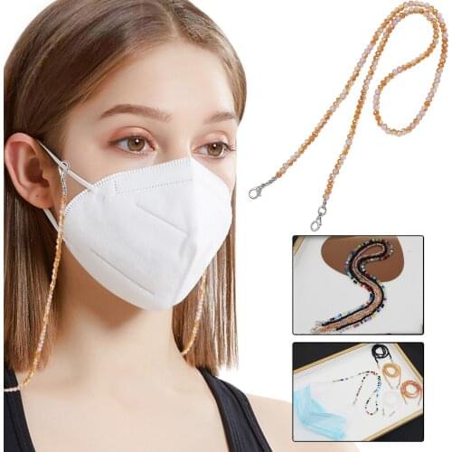 Hand-beaded Colorful Crystal Mask Accessories Lanyard Anti-lost Lanyard Glasses Chain Access Ear Holder Rope Free Shipping D80