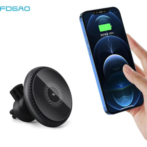 15W Automatic Magnetic Wireless Car Charger Mount for iPhone 12 Pro Max Mini 11 8 Samsung S21 S20 Qi Fast Charging Phone Holder