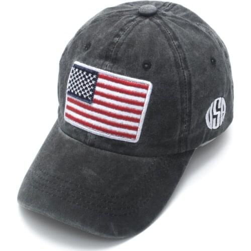 New Flag Of USA 3D Embroidery Washed Baseball Cap Men Women Adjustable Gorras outdoor sport hiking Snapback Hat dad hat