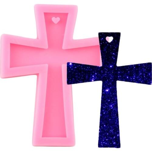 Shiny Glossy Cross Shape Silicone Molds DIY Handmade Jewelry Molds Pendant Polymer Clay Mould Epoxy Craft Keychain Moulds