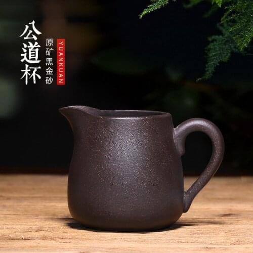 A pot of tea fragrance yixing ore violet arenaceous pure manual fair mug kung fu tea teapot tea black gold sand points