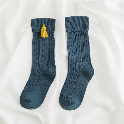 Girls Spring Autumn Tassel Stockings Children 5 Colors Cute Fashion Breathable Knee Stocking Kids Clothing Accesories