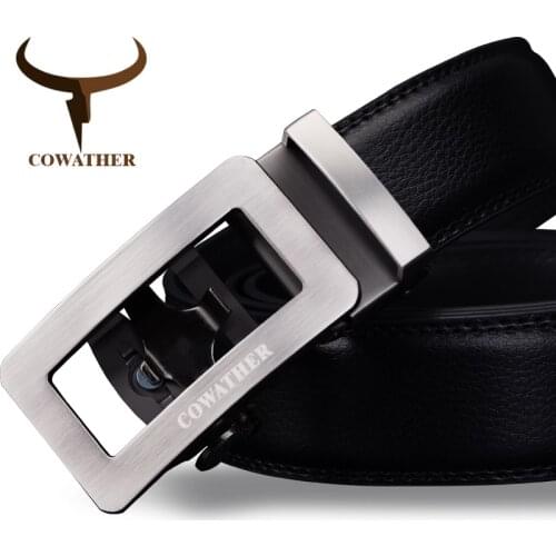 COWATHER 2019 luxury belts for men cow genuine leather male strap automatic buckle belt newest fashion design original brand