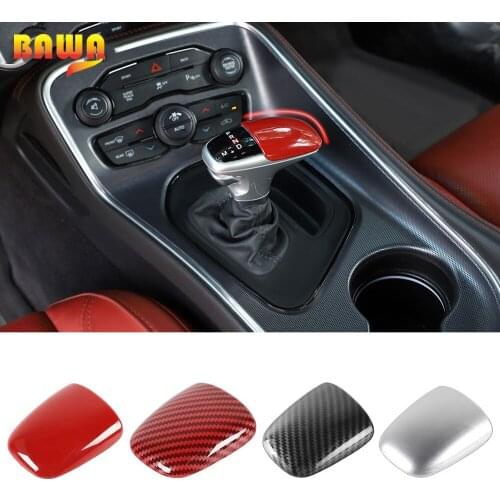 BAWA Auto Gear Shift Knob Head Decorative Cover Stickers for Dodge Charger 2015+ Interior Mouldings Accessories