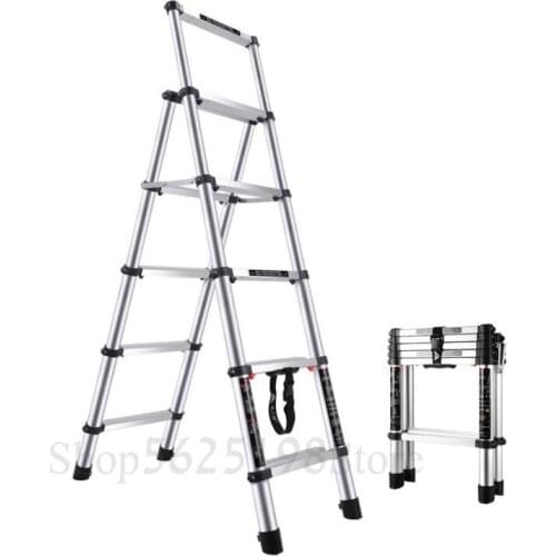 Household ladder folding herringbone indoor multi-function five-step ladder thick aluminum alloy extension ladder lifting