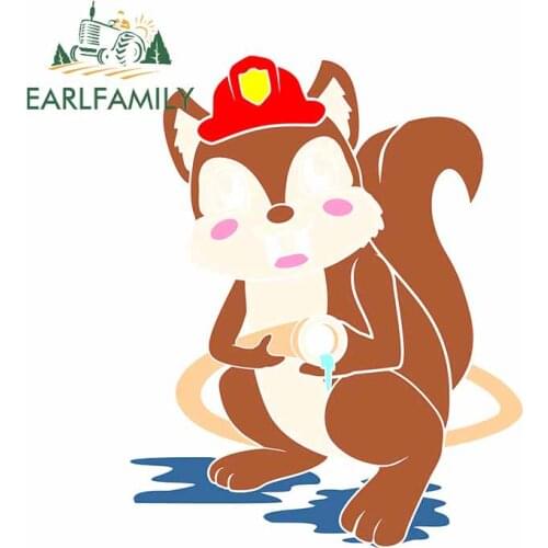 EARLFAMILY 13cm x 10.2cm For Squirrel Vinyl Material Car Stickers Occlusion Scratch Decal Waterproof Suitable for VAN RV