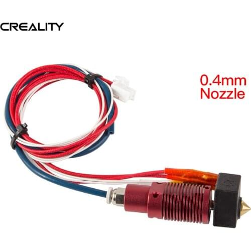 Creality 3D Printer Parts Assembled Extruder Hotend Kit with Aluminum Heating Block 0.4mm Nozzzle 100K ohm Thermistor PTFE Tube